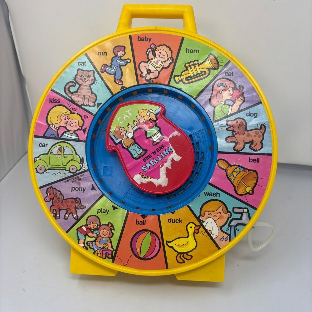 Vintage 1984 Mattel Pull String See 'n Say Spelling Fun-damentals Tested/works